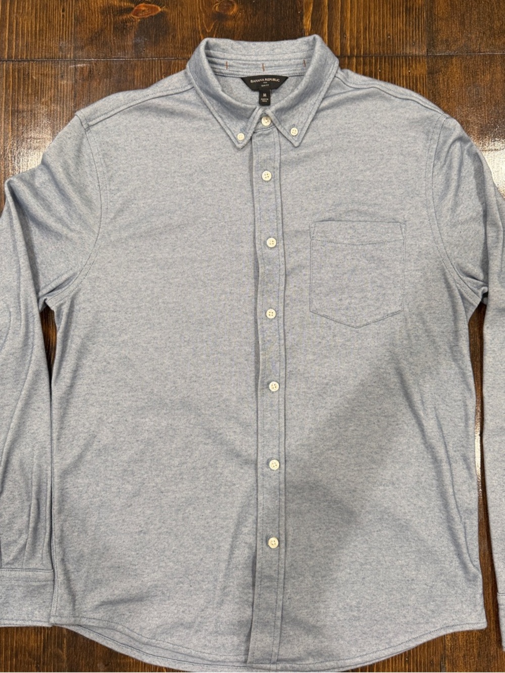 Banana Republic Heather Light Blue Button-Down Shirt